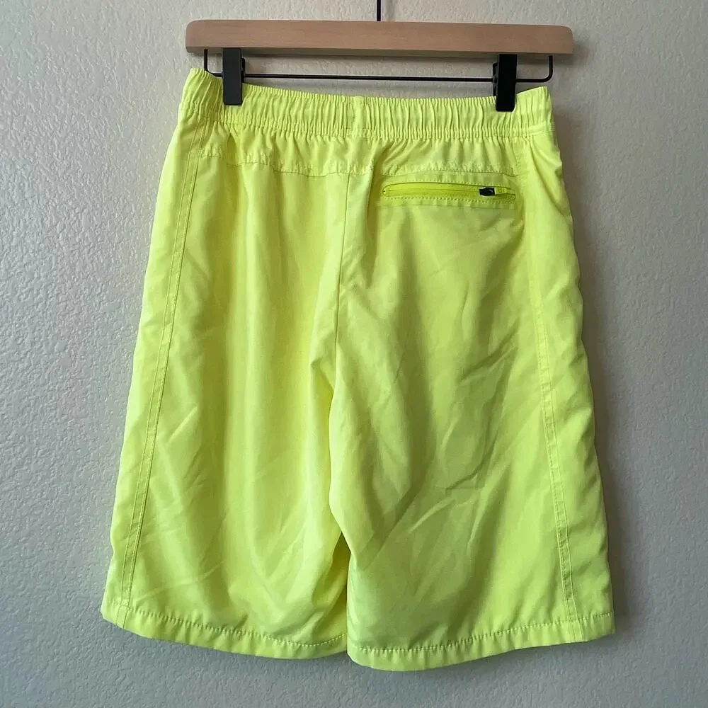GAP Kids Boys XXXL (18) Quick-Dry Lined Neon Yellow Green Drawstring Shorts